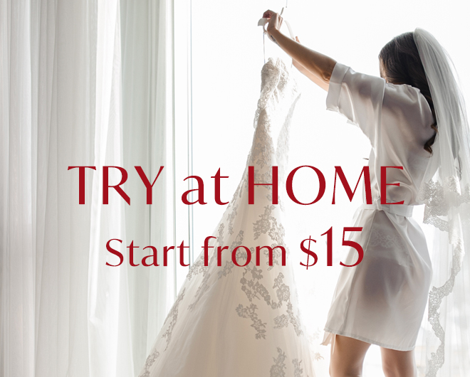 Brides gown try at home
